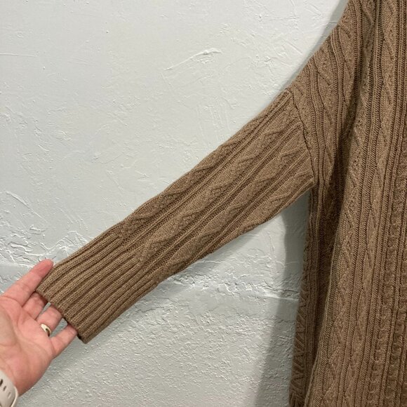 NWT MAX STUDIO Sweater Alpaca Wool Blend Duster Cardigan Cable Open Front M/M - Picture 4 of 9